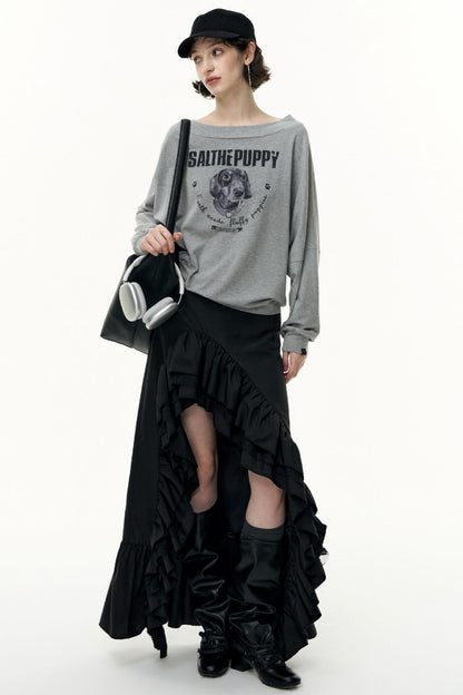 High-Waisted Slimming Long Skirt