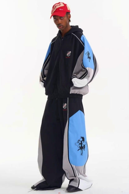 Jacke mit kontrastierenden Stickereien