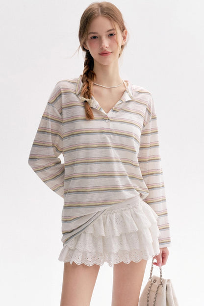 Lazy Painted Long Sleeve Polo Shirt