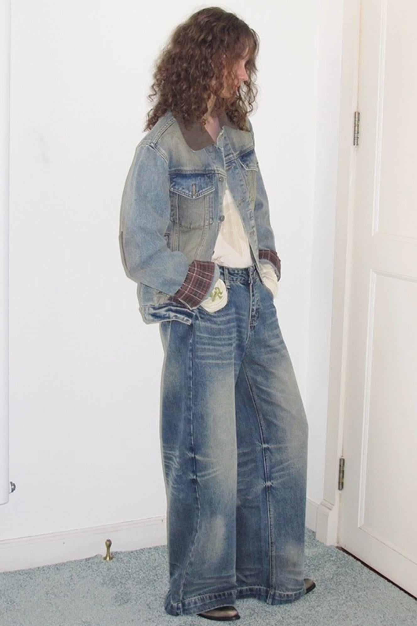 Washed Blue Denim Jeans