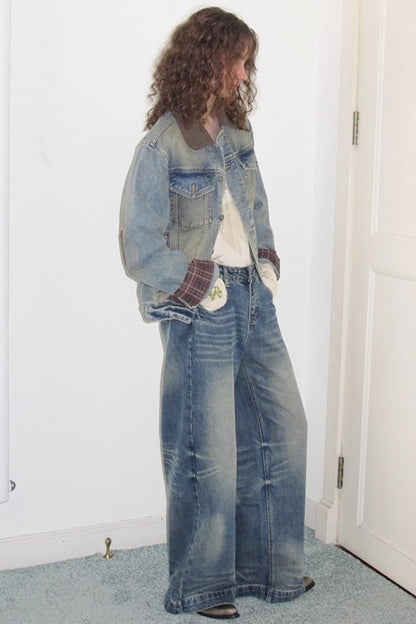 Washed Blue Denim Jeans