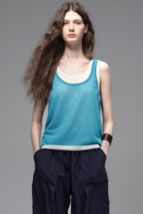 Tri-Color Linen Vest