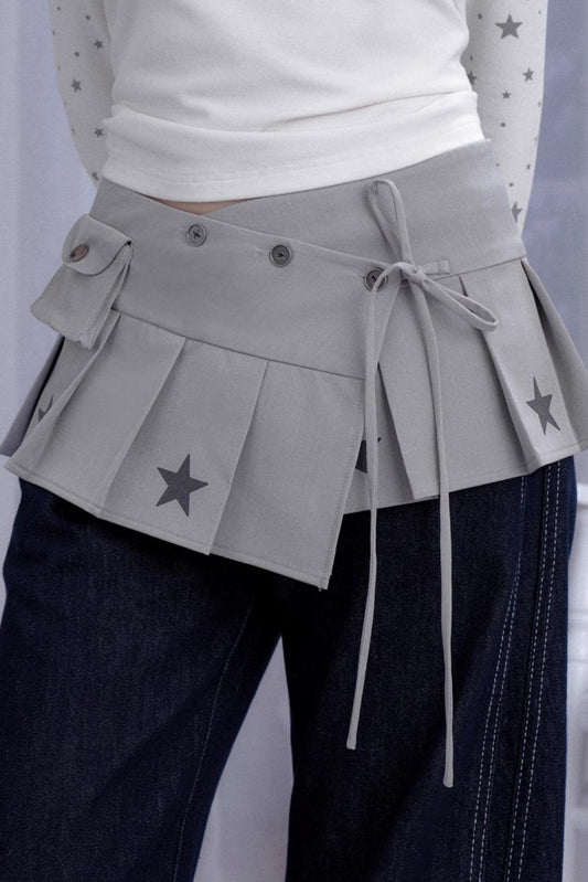 Dream Core Gray Stars Skirt