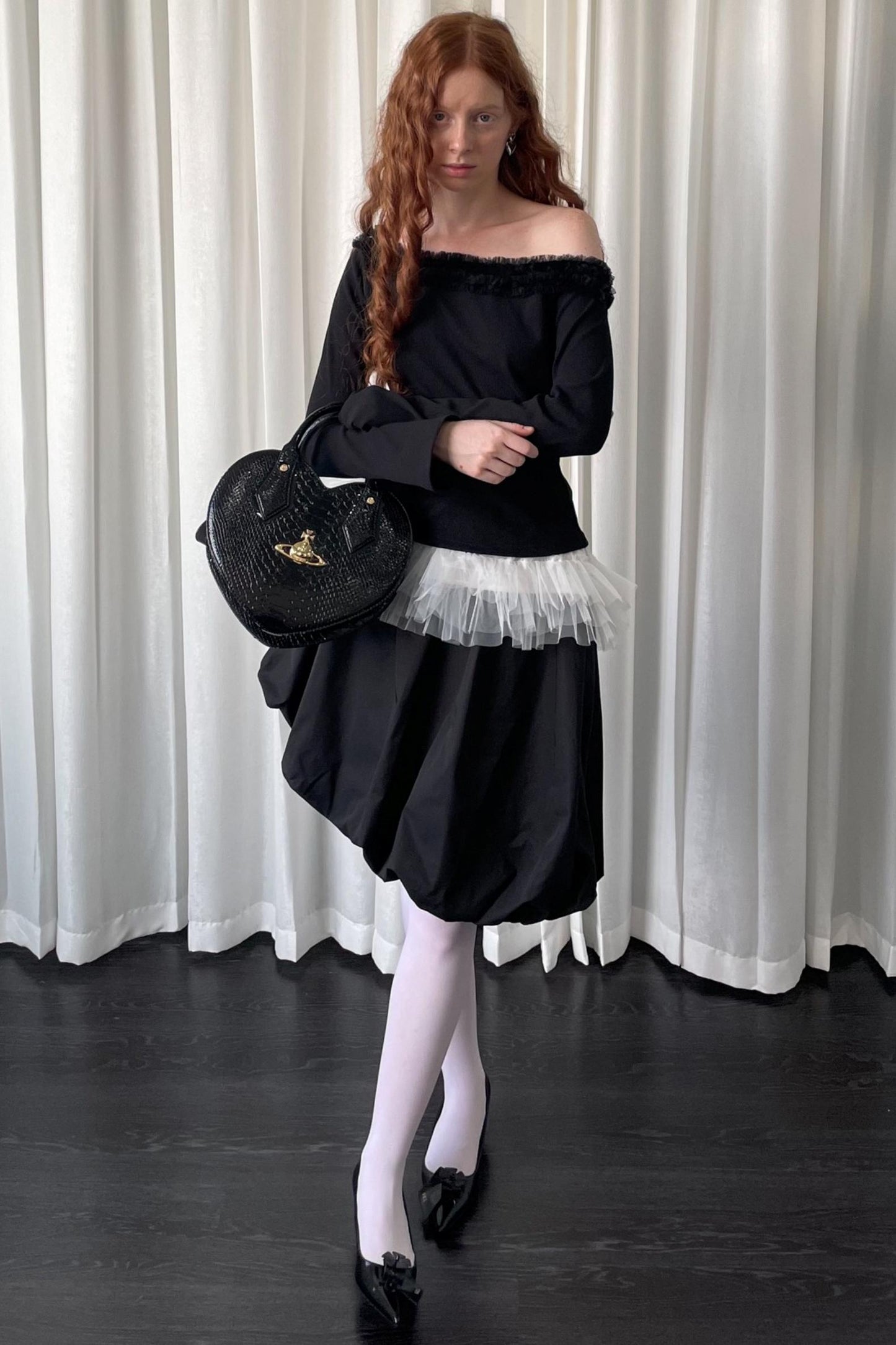 Black Lace Knitted Sweater