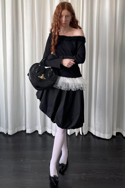 Black Lace Knitted Sweater