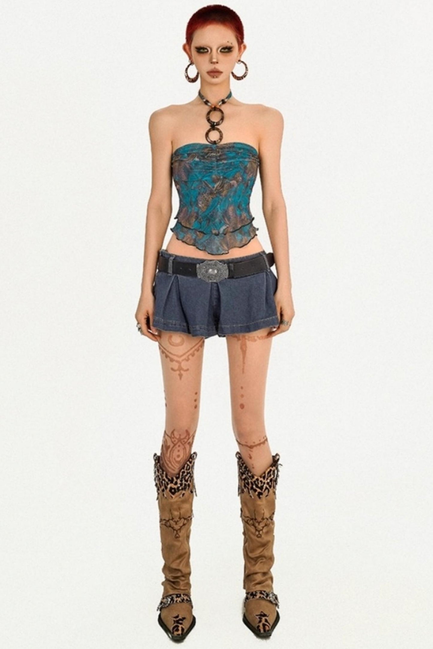 Cool Trendy Denim A-Line Skirt