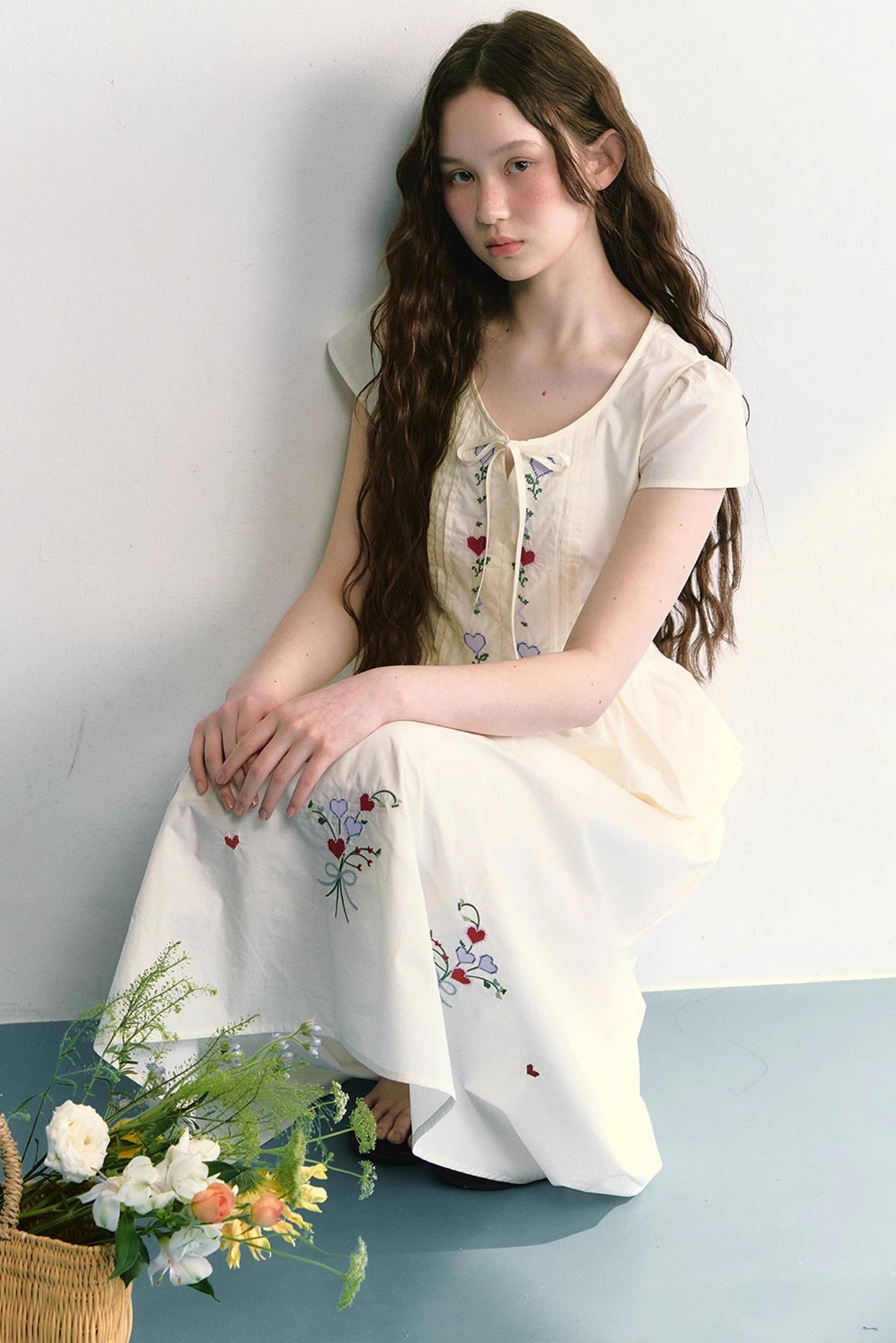 Colorful Embroidered Double-Layer Dress