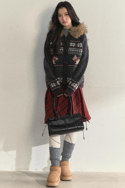 Retro Fair Isle Knitted Sweater Set-Up