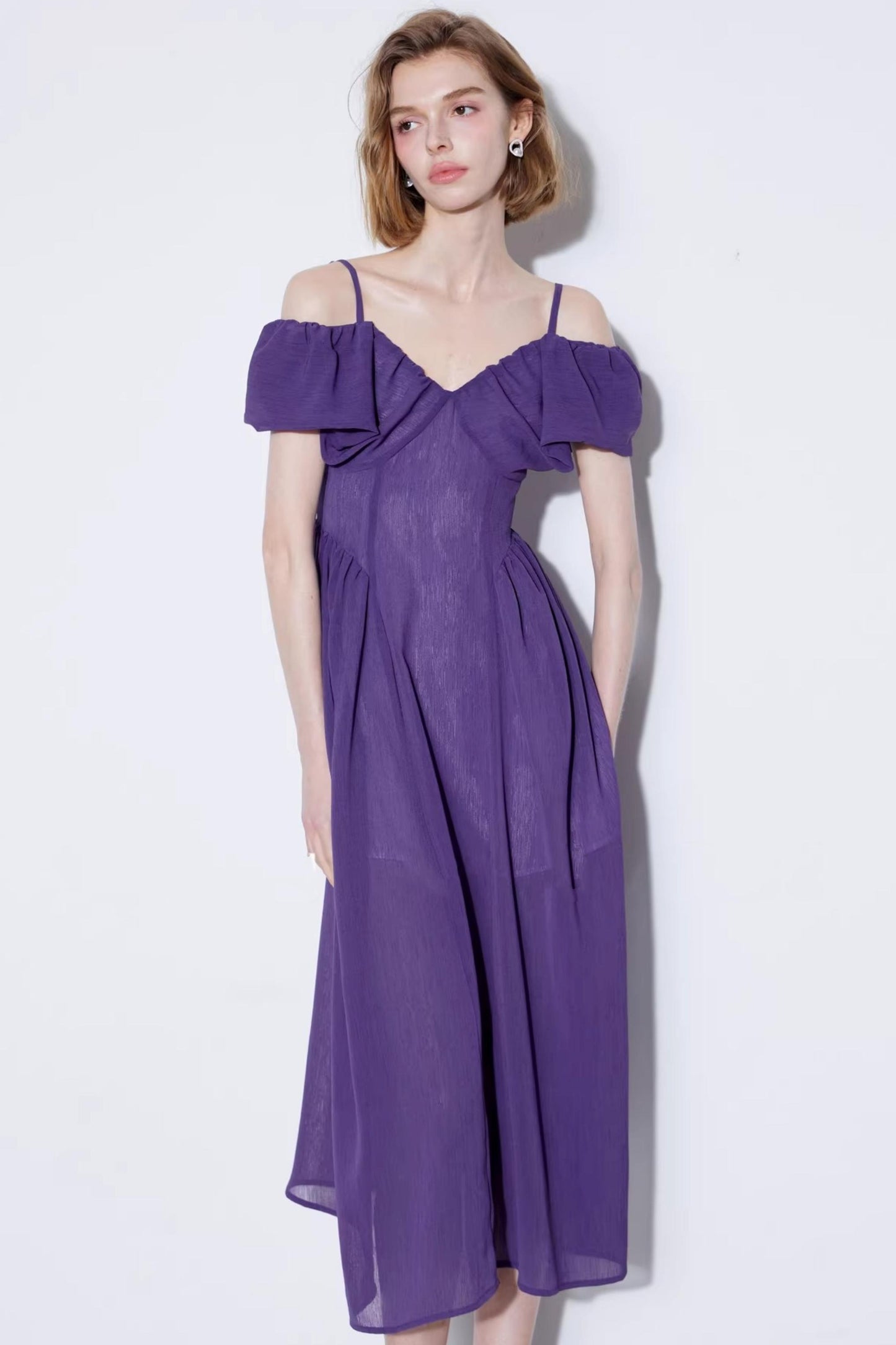 Ethereal Cloud-Sleeve Dress