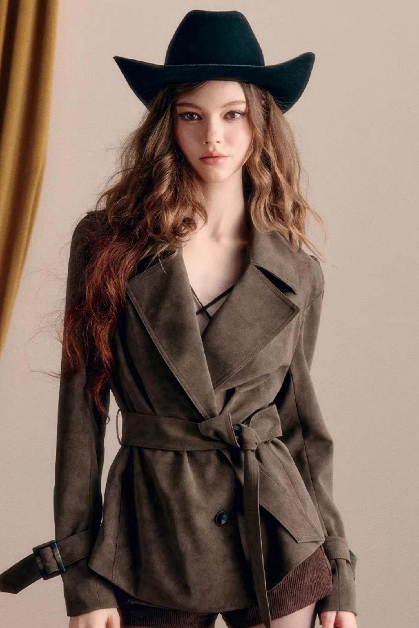 Vintage Windjacke aus Wildlederimitat