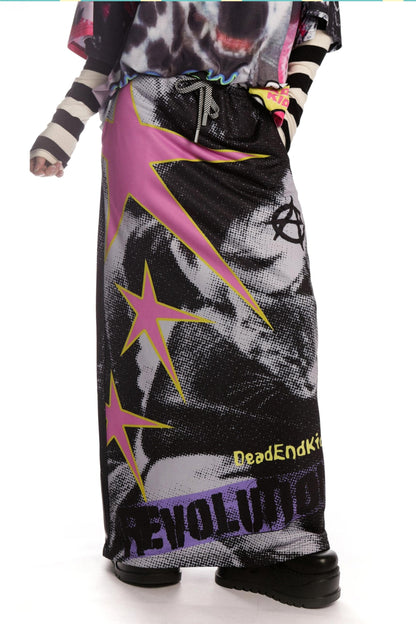 Punk Retro Printed Sweatshirt Skirt