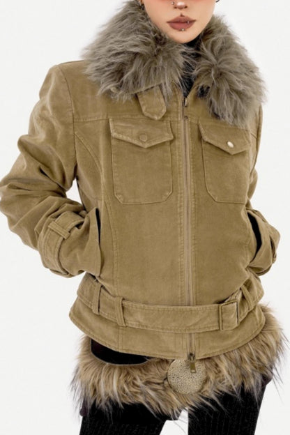 Retro Fur Collar Jacket