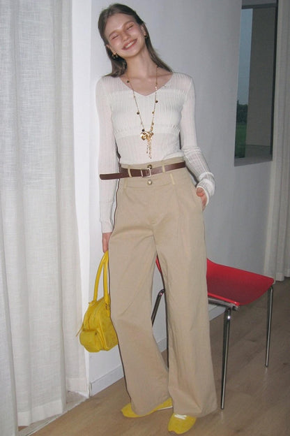 High Waist Loose Straight Casual Pants