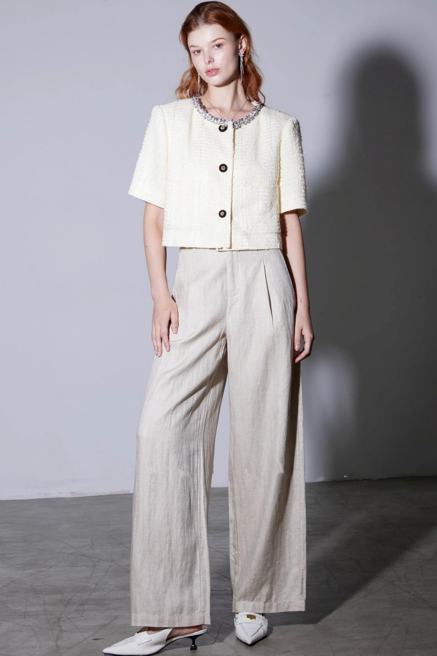 High-Waisted Linen Pants