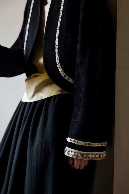 Ethnic Black Cocoon Jacket