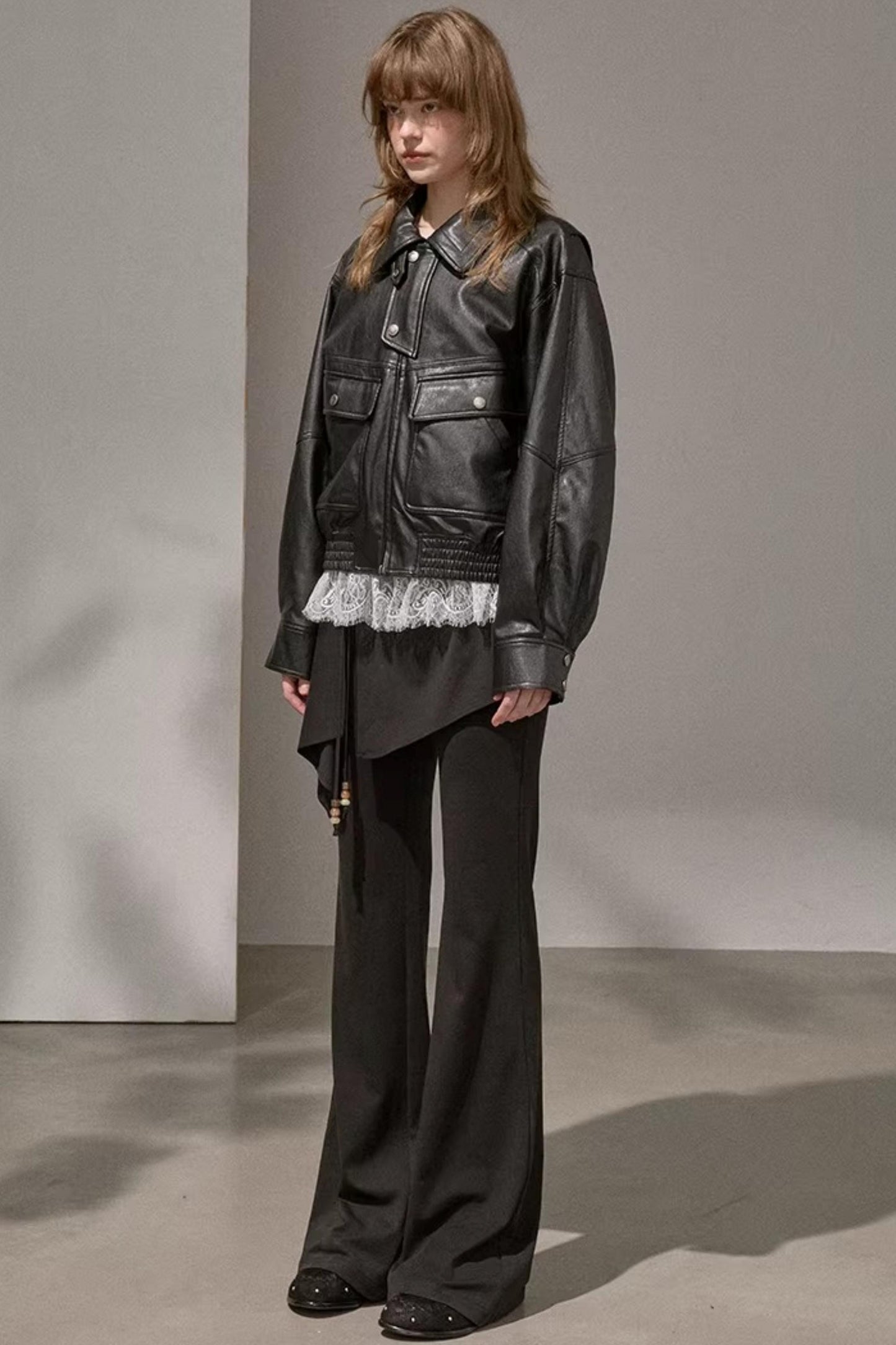 Patchwork Irregular Flared Pants