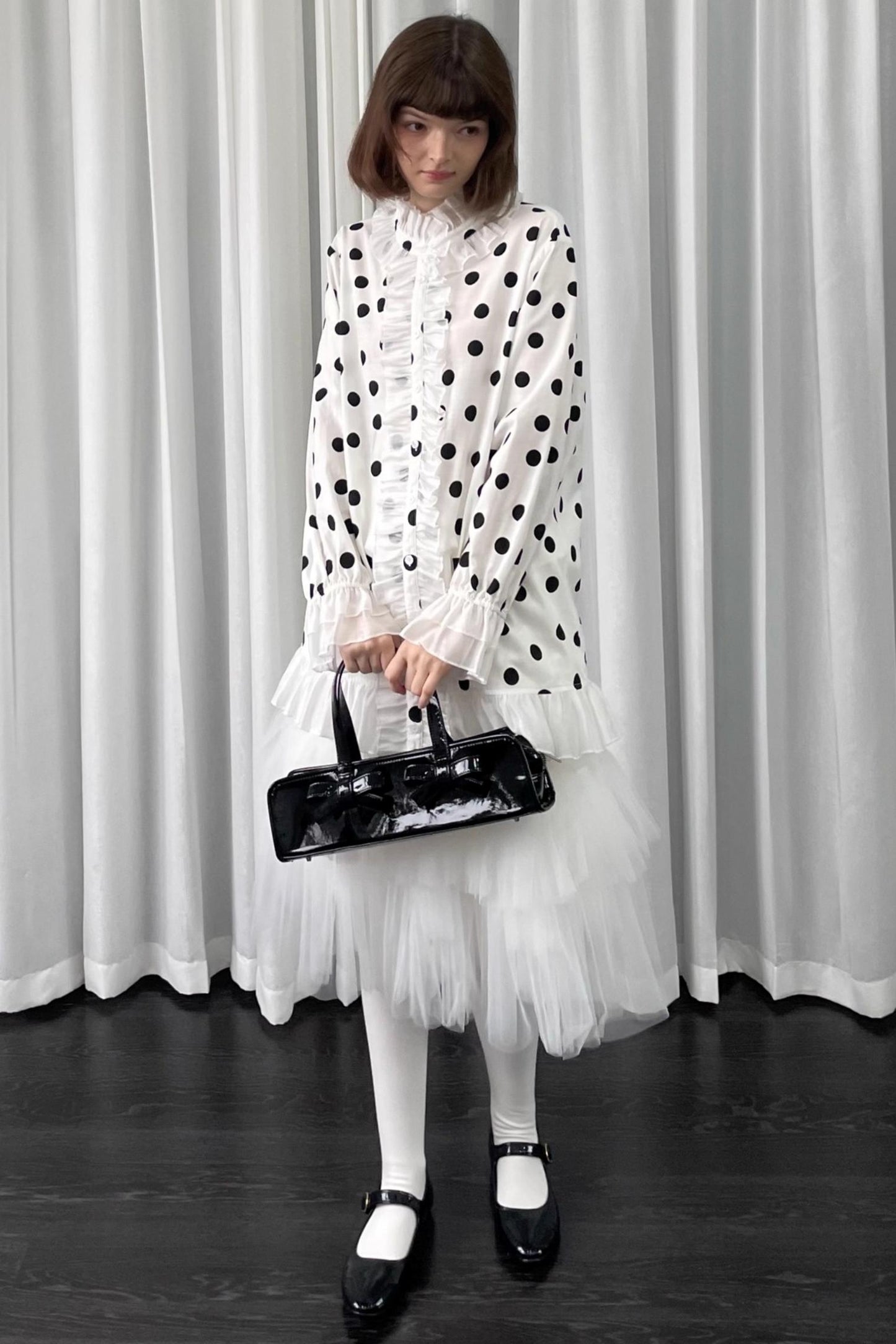 Polka Dot Lace Blouse Top