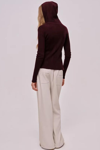 Sheep Wool Silk Hooded Sweater