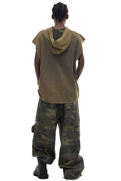 Cosmic Vortex Sleeveless Hooded Top