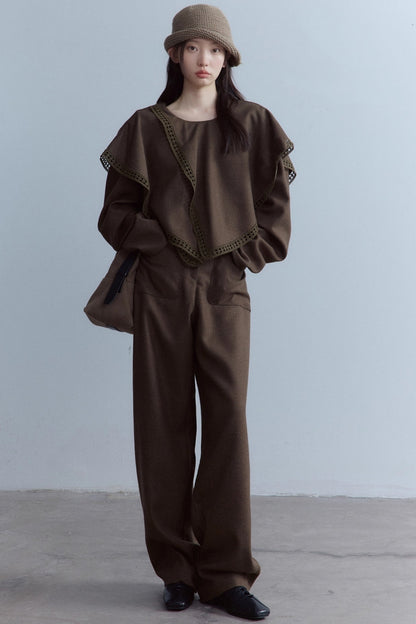 Moss Green Fishbone Wool Top