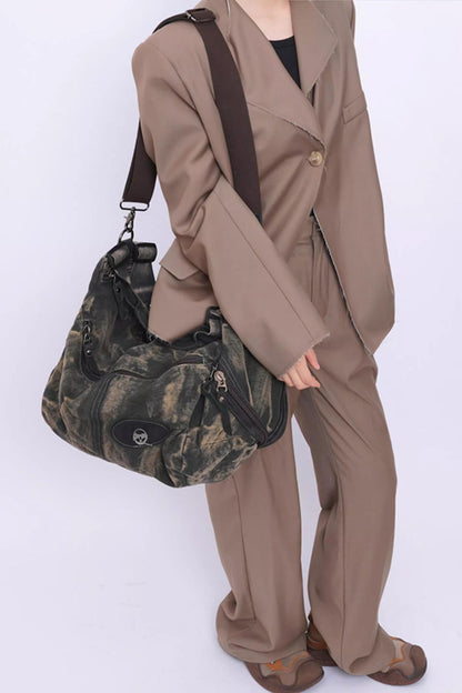 Vintage Denim Patchwork Bag