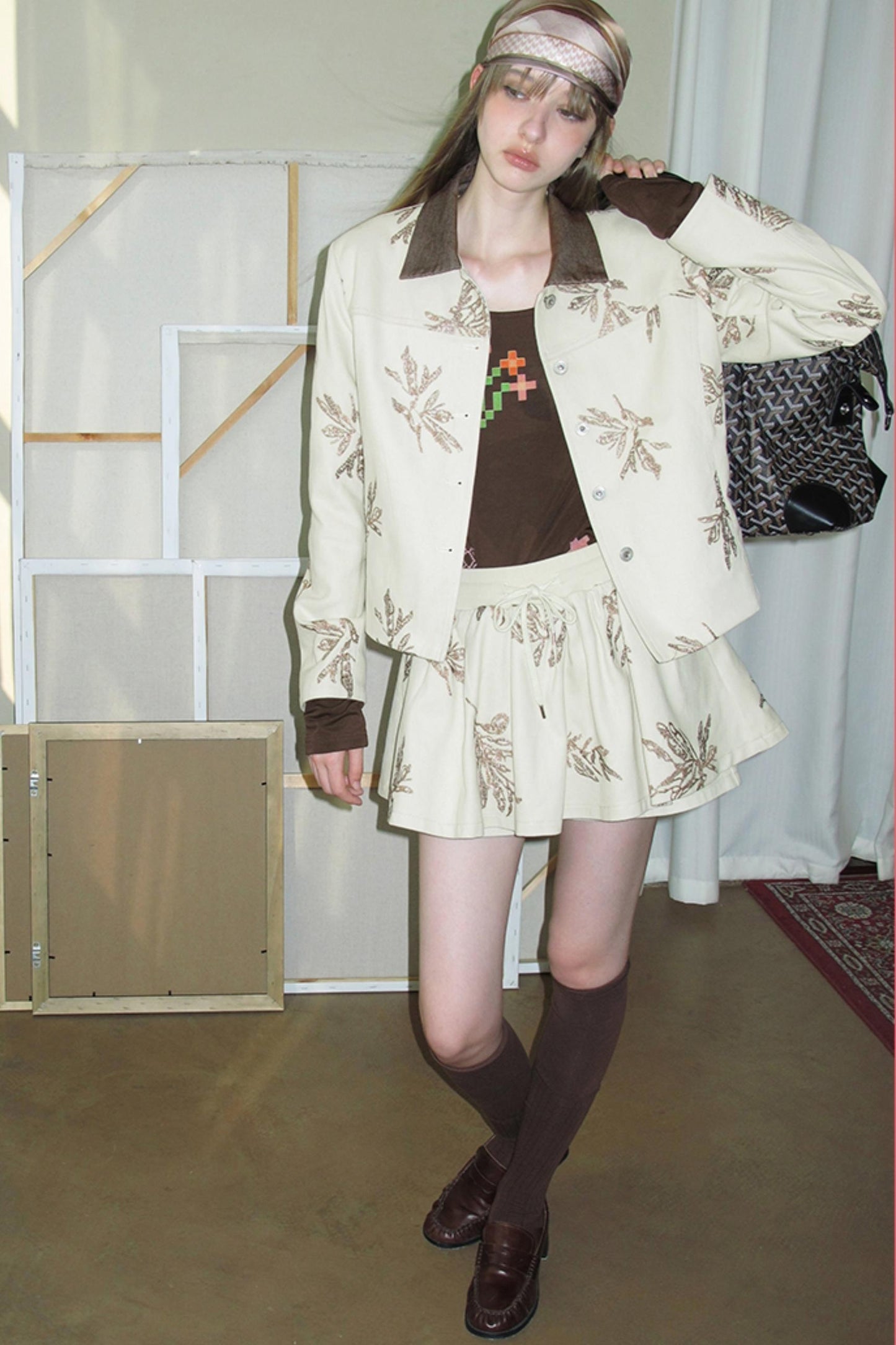 Thorns Embroidered Denim Jacket Set-Up