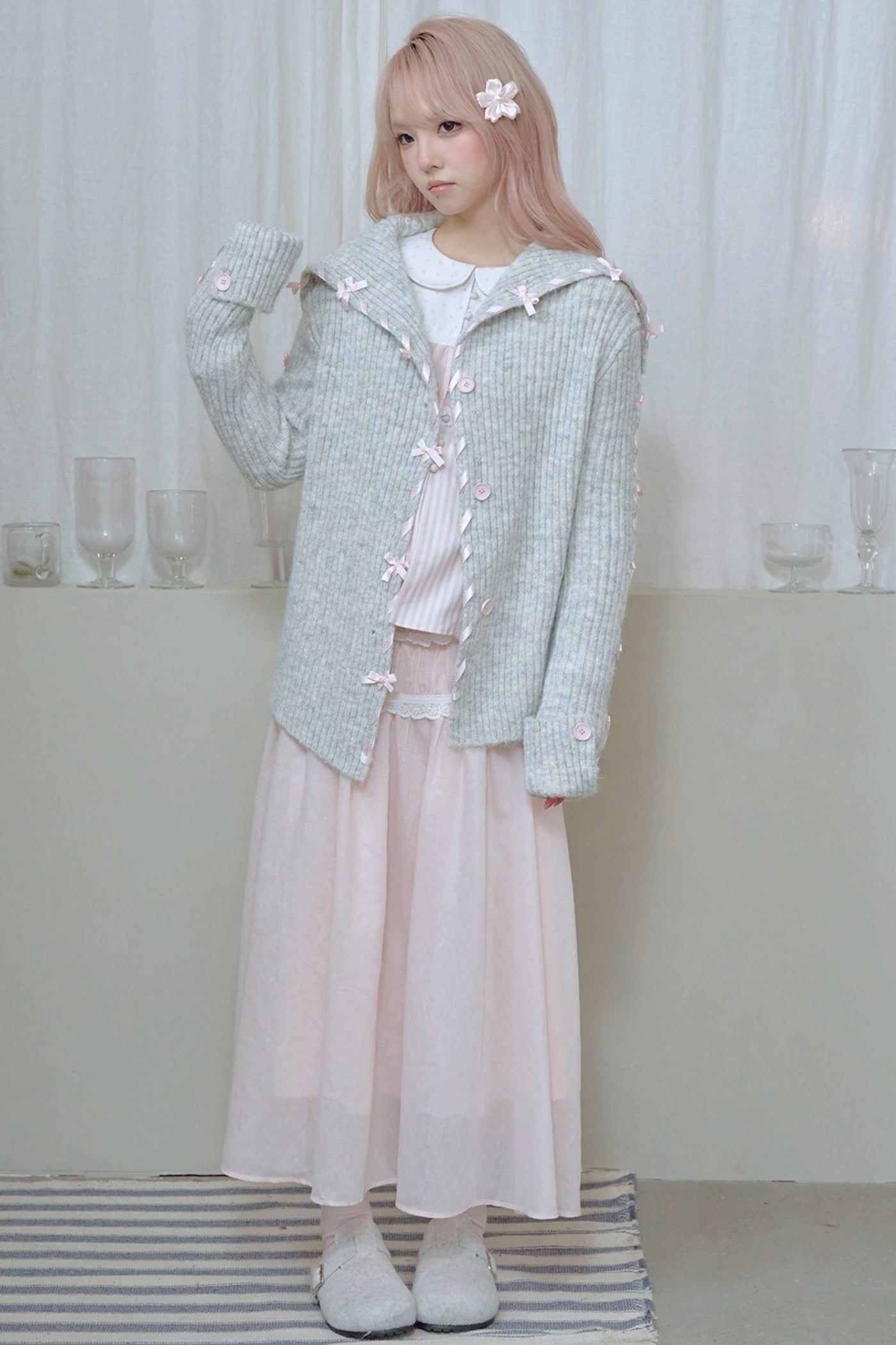 Light Gray Knit Cardigan