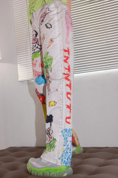 White Summer Denim Trousers