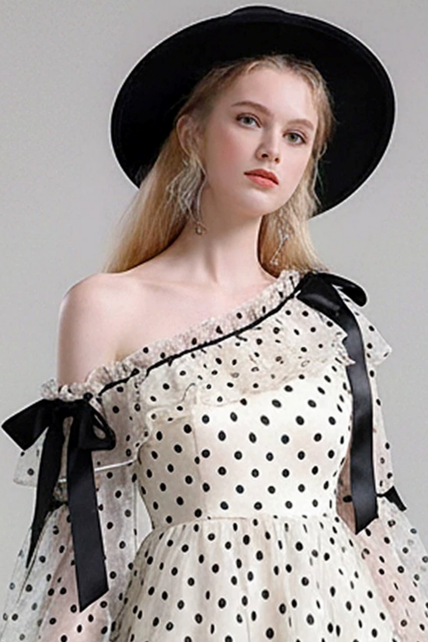 Polka Dot One-Shoulder Dress