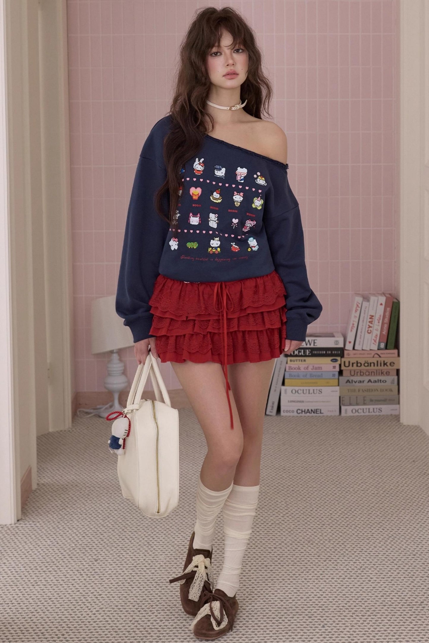 Elegant Red Lace Cake Skirt