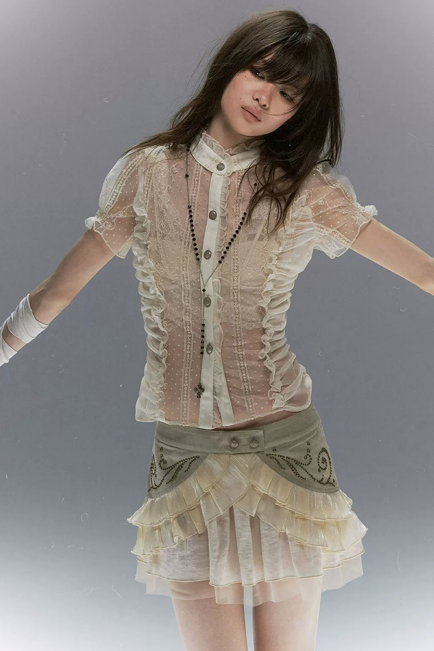 Romantic Archer Polka Dot Blouse