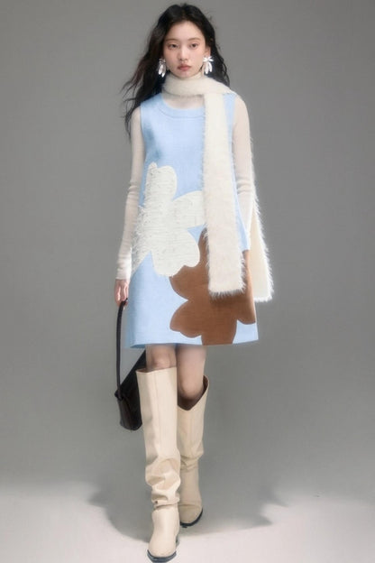 Contrasting Flower Patchwork Sundress