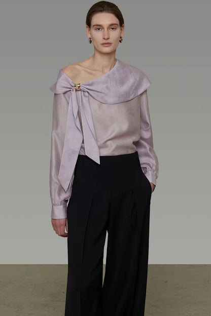 Asymmetrical Off-Shoulder Shirt