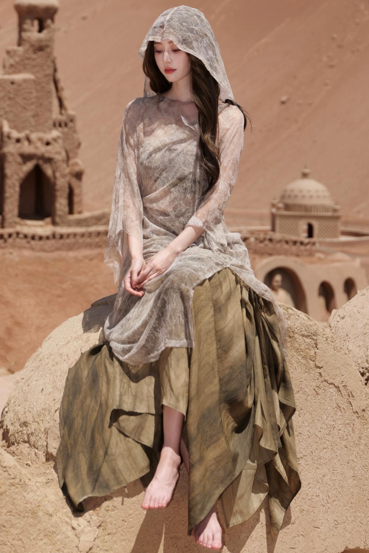 Flowing Lace Sunscreen Cover-up Top