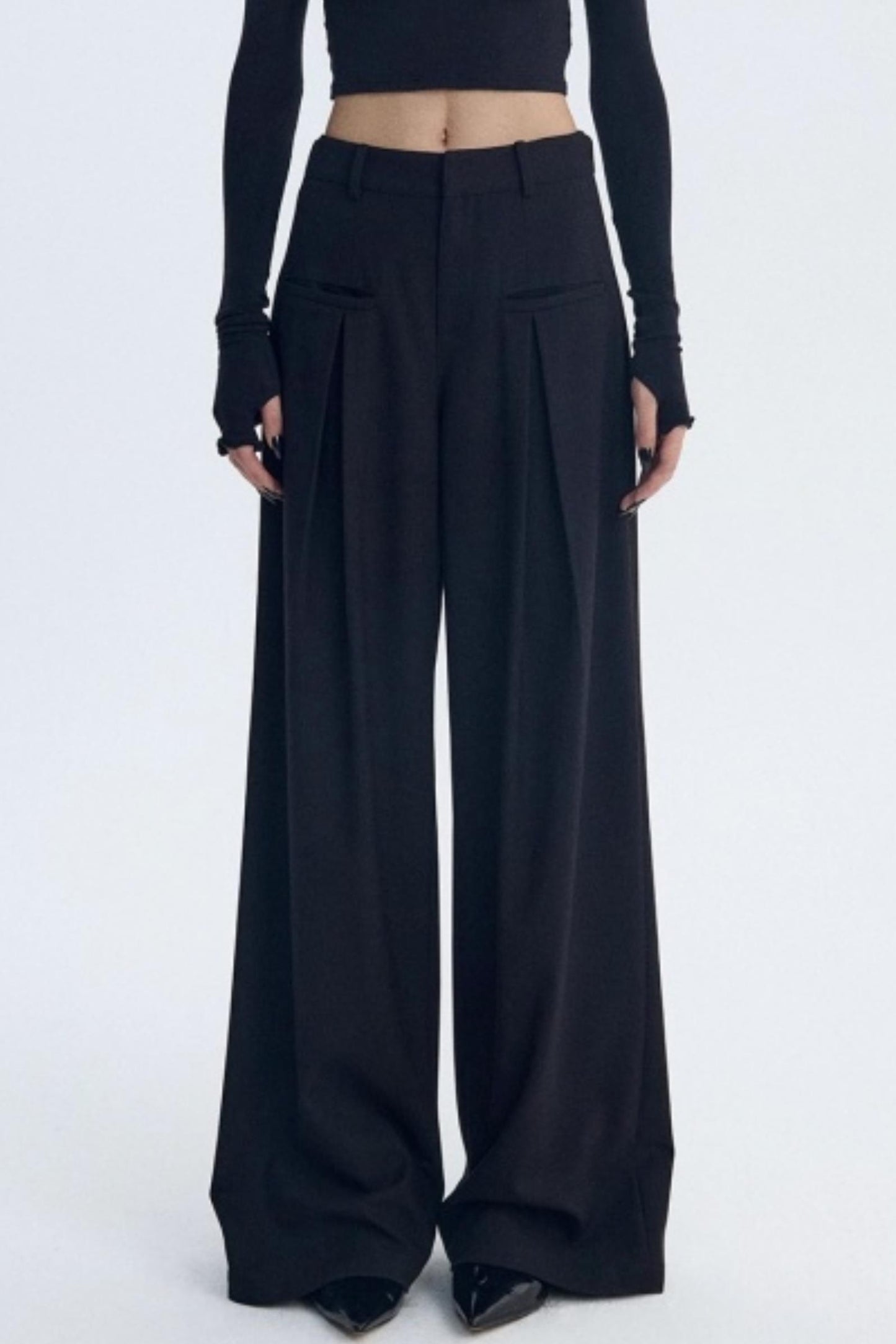 Intellectual Black Pleated Pants