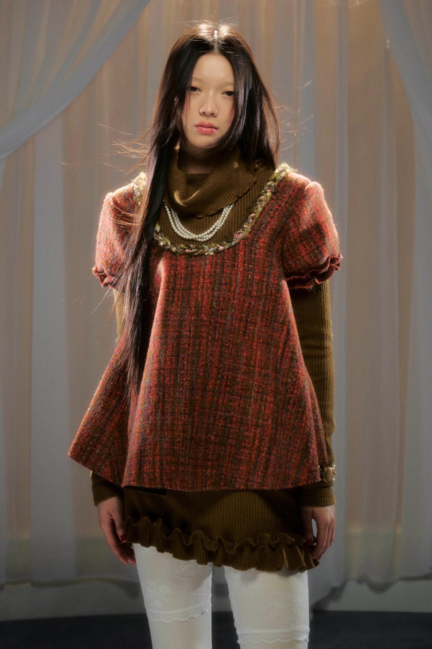 Tweed Bow-Detail Two-Piece Set