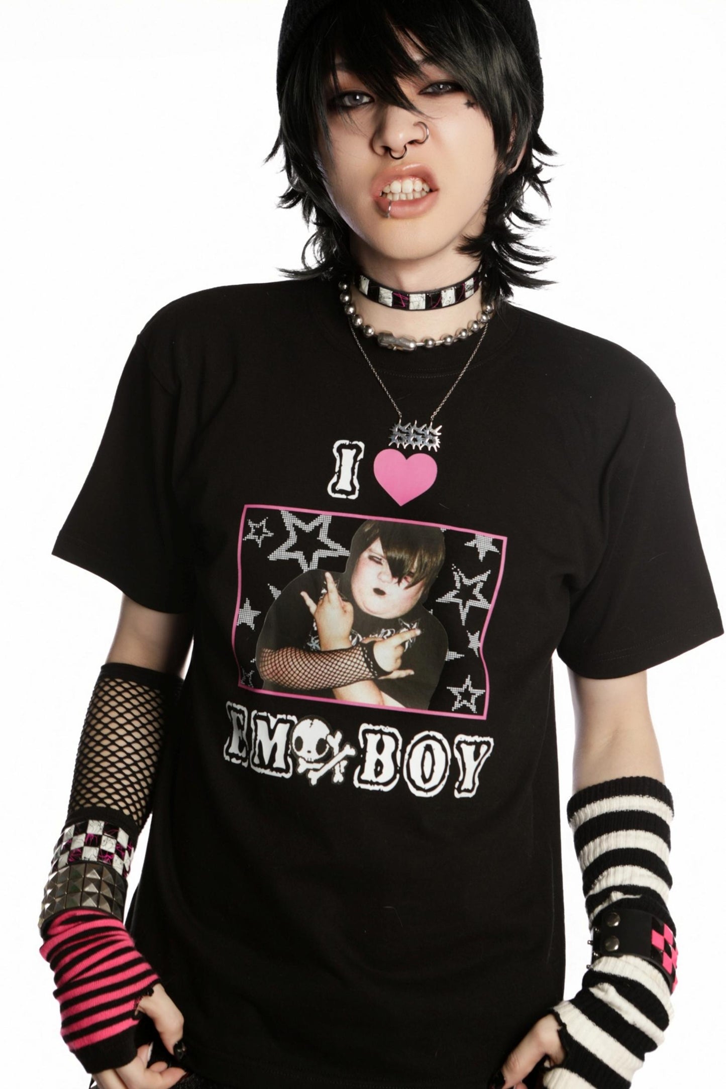 Versatile Gothic Slim Shoulder T-Shirt