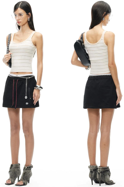 Color-Block Cable Knit Camisole Top