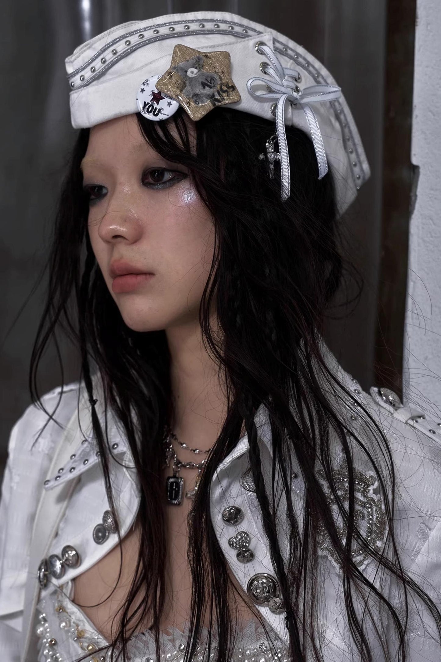 White-Black Sailor Hat