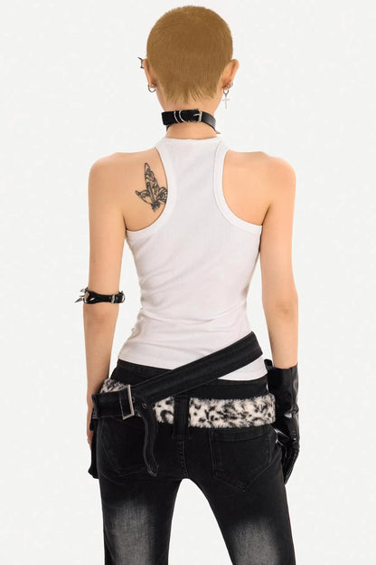 Textured Ribbed Zipper Vest