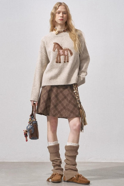 Floral Pony Festive Sweater