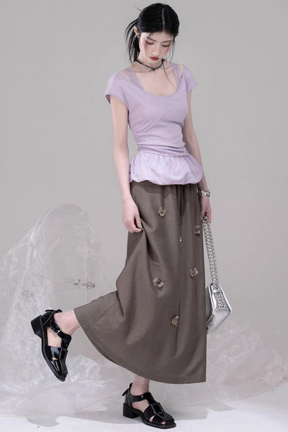 Summer Floral A-Line Skirt