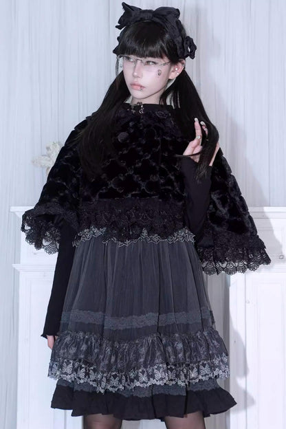 Plush Rose Lace Cape