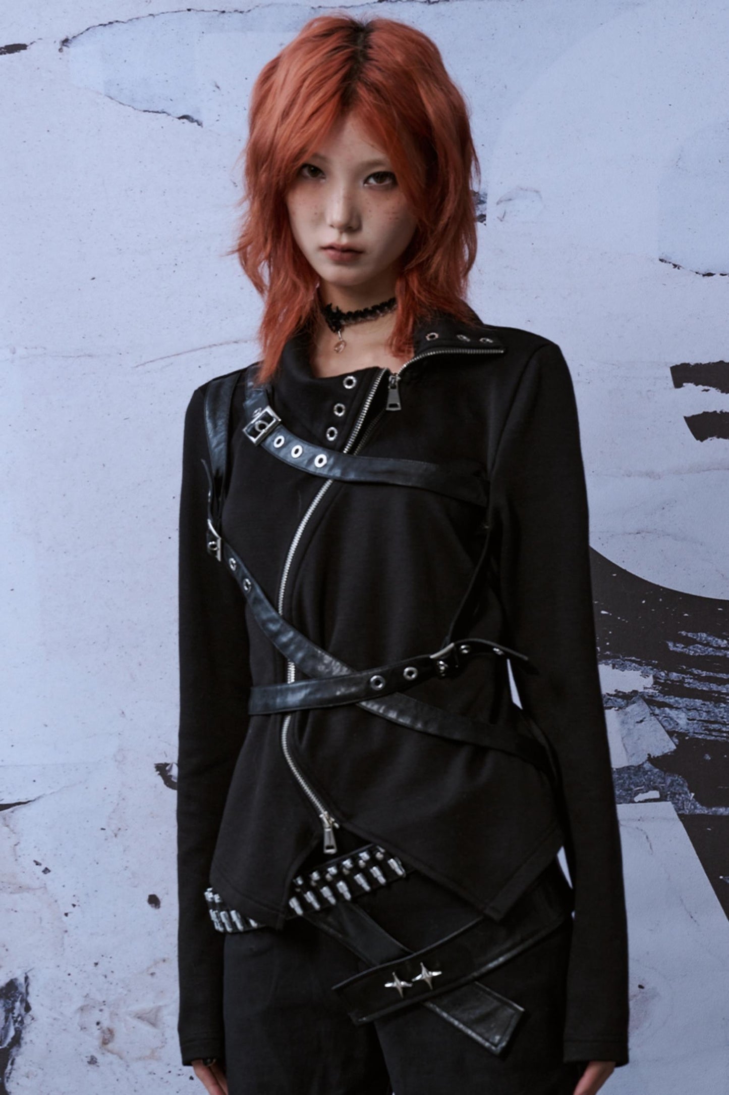 Metallic Turtleneck Knit Top