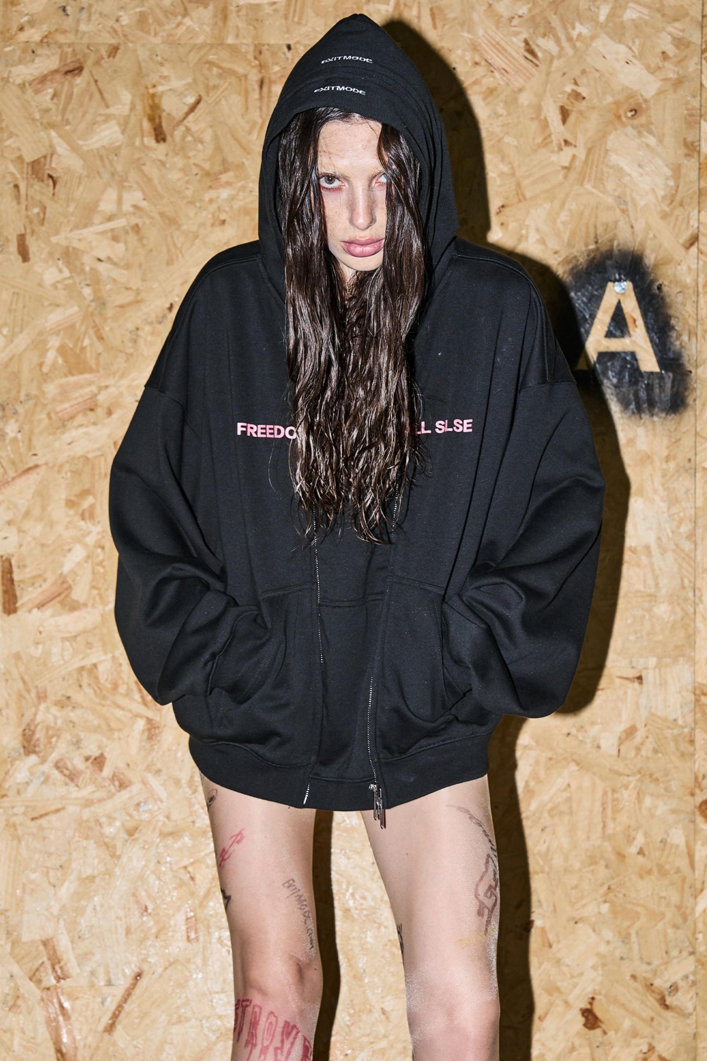 Faux Layered Sweatshirt Jacket