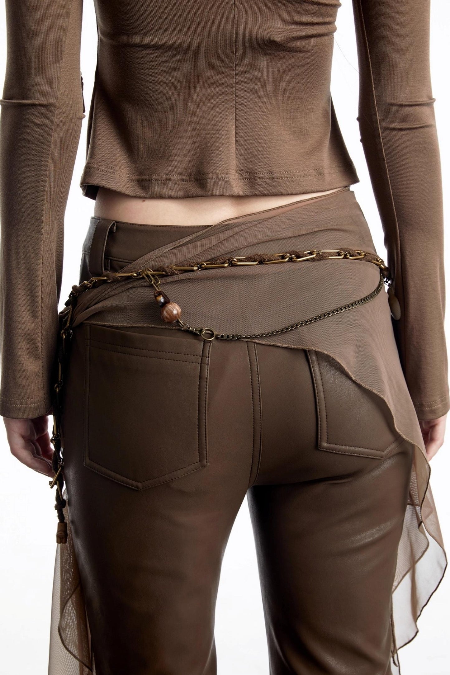 Plush Beaded Shell Waist Chain