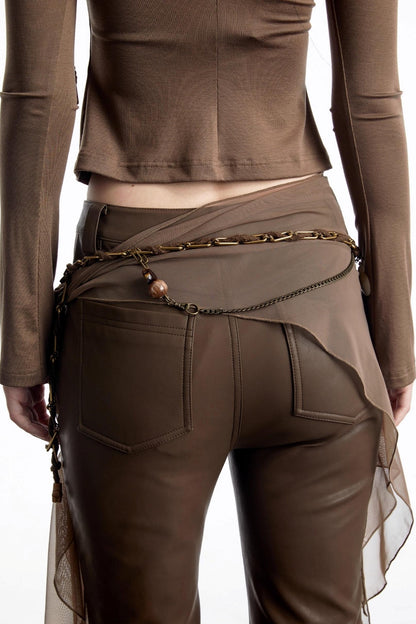 Plush Beaded Shell Waist Chain