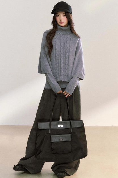 Twisted Turtleneck Sweater