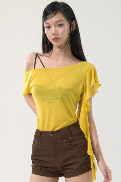 High-Waisted Metal Buckle Shorts