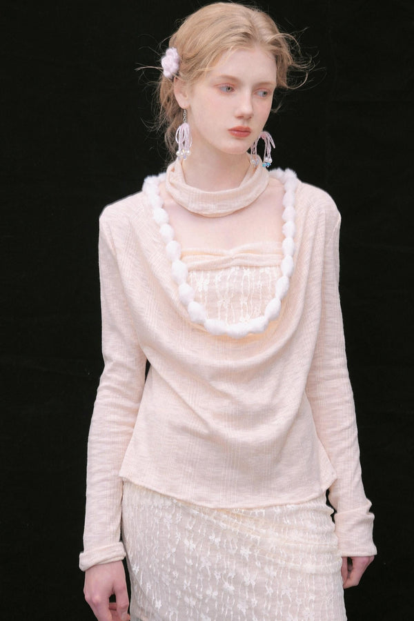 Pink Lace Polka Dot Top Set-Up